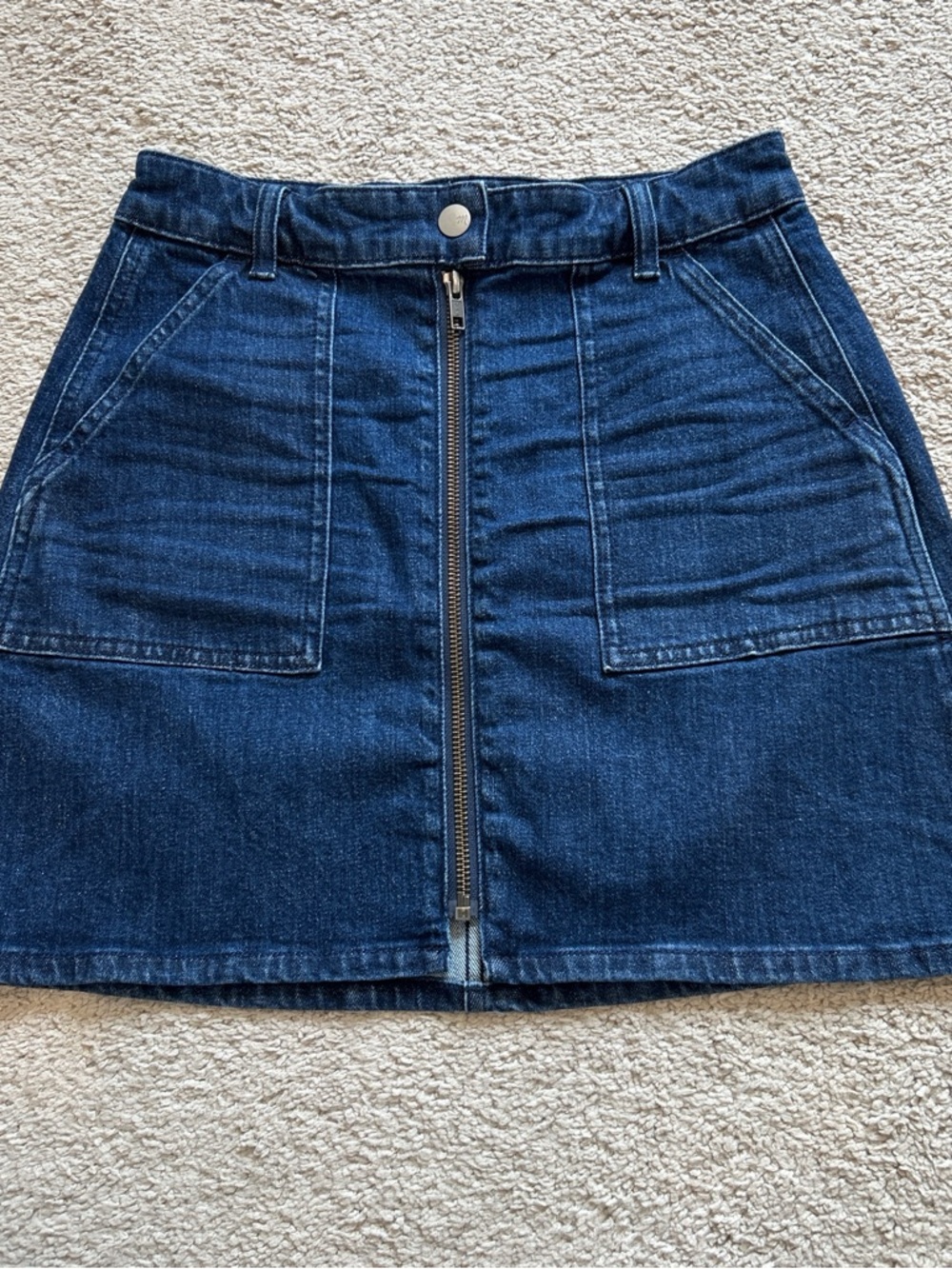 Madewell A-line Denim Zip-Front Mini Skirt